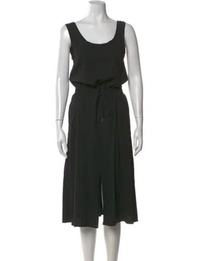 Pre-owned Helmut Lang Scoop Neck Midi Length Dress In Black