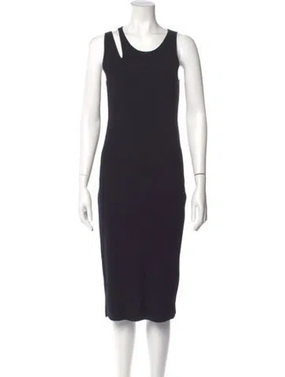 Pre-owned Helmut Lang Scoop Neck Midi Length Dress In Blue