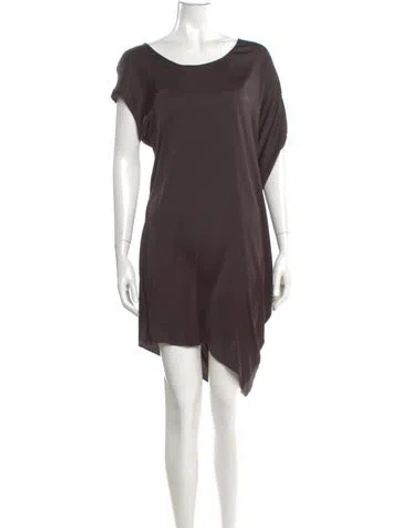 Pre-owned Helmut Lang Scoop Neck Midi Length Dress In Brown