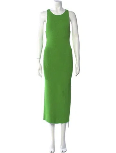 Pre-owned Helmut Lang Scoop Neck Midi Length Dress In Green