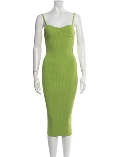 Pre-owned Helmut Lang Scoop Neck Midi Length Dress In Green