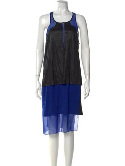 Pre-owned Helmut Lang Scoop Neck Midi Length Dress In Multi