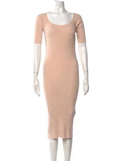 Pre-owned Helmut Lang Scoop Neck Midi Length Dress In Pink