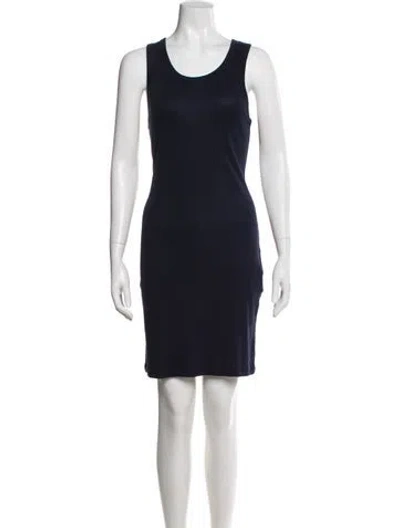 Pre-owned Helmut Lang Scoop Neck Mini Dress In Blue