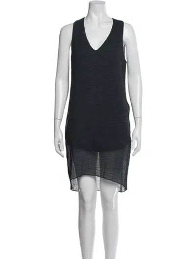 Pre-owned Helmut Lang Scoop Neck Mini Dress In Blue