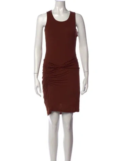 Pre-owned Helmut Lang Scoop Neck Mini Dress In Brown