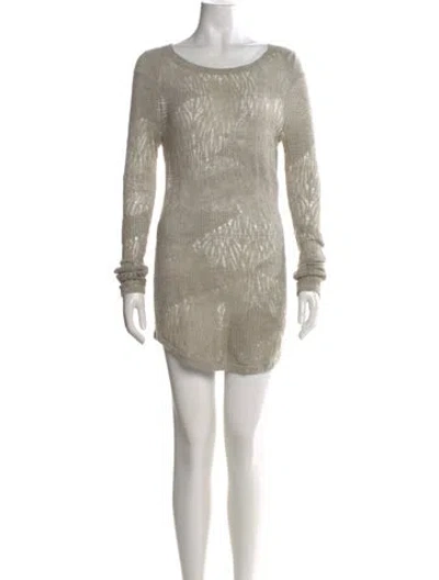 Pre-owned Helmut Lang Scoop Neck Mini Dress In Gray