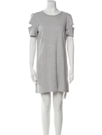 Pre-owned Helmut Lang Scoop Neck Mini Dress In Gray