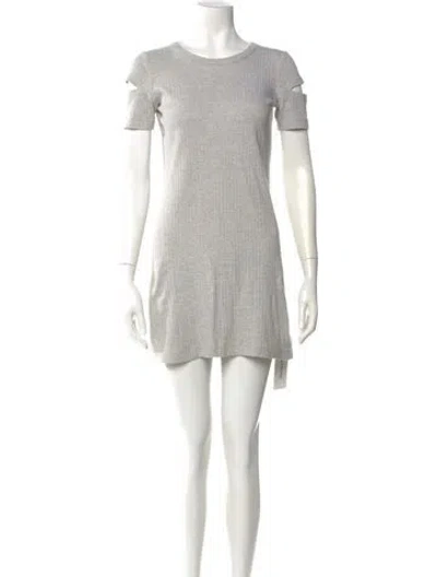 Pre-owned Helmut Lang Scoop Neck Mini Dress In Gray