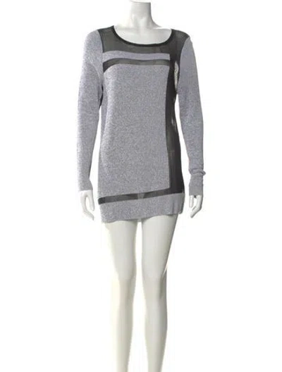 Pre-owned Helmut Lang Scoop Neck Mini Dress In Gray