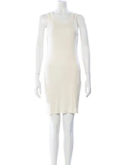 Pre-owned Helmut Lang Scoop Neck Mini Dress In Neutral