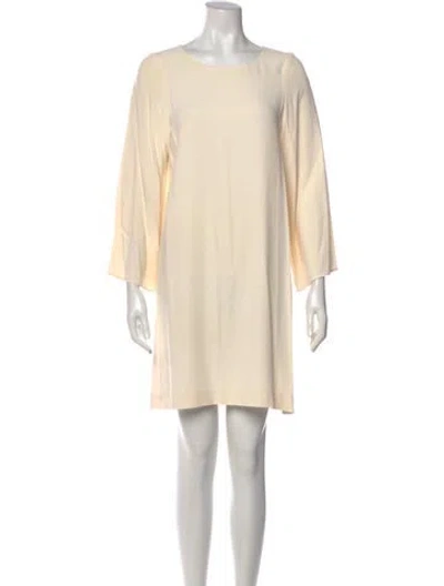 Pre-owned Helmut Lang Scoop Neck Mini Dress In Neutral