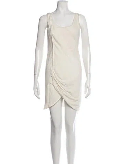 Pre-owned Helmut Lang Scoop Neck Mini Dress In Neutral