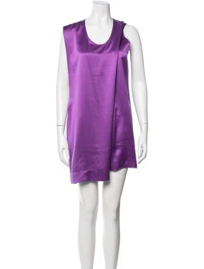 Pre-owned Helmut Lang Scoop Neck Mini Dress In Purple