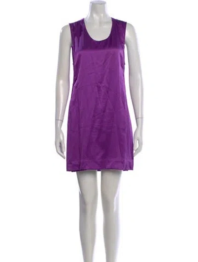 Pre-owned Helmut Lang Scoop Neck Mini Dress In Purple