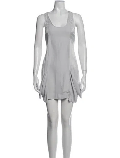 Pre-owned Helmut Lang Scoop Neck Mini Dress In Silver