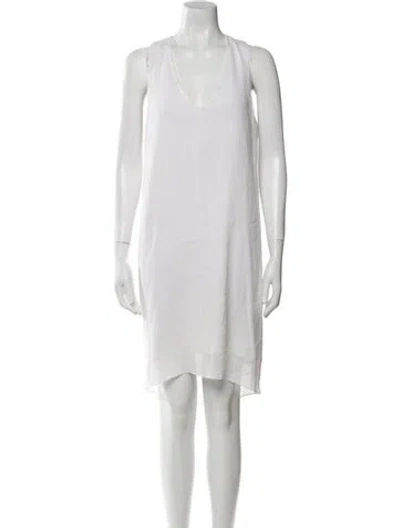 Pre-owned Helmut Lang Scoop Neck Mini Dress In White
