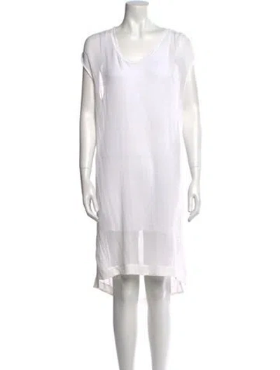 Pre-owned Helmut Lang Scoop Neck Mini Dress In White
