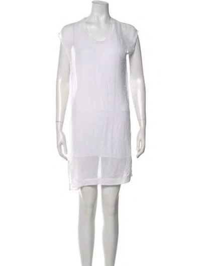 Pre-owned Helmut Lang Scoop Neck Mini Dress In White