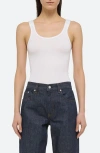 Helmut Lang Scoop Neck Rib Tank In White - 100