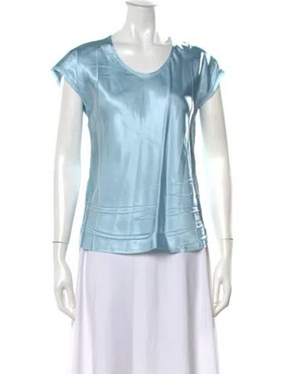 Pre-owned Helmut Lang Scoop Neck Short Sleeve Top In Blue