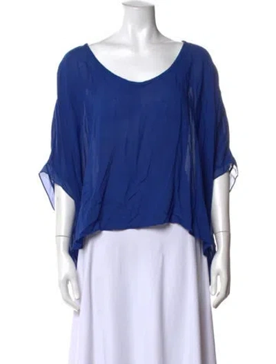 Pre-owned Helmut Lang Scoop Neck Short Sleeve Top In Blue