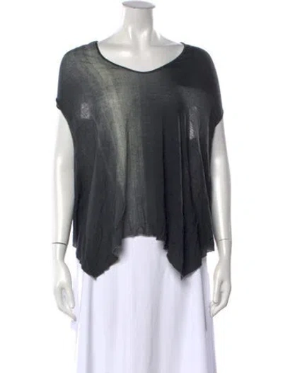 Pre-owned Helmut Lang Scoop Neck Short Sleeve Top In Grey