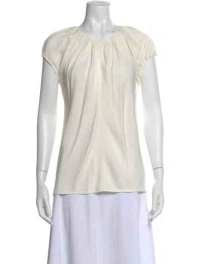 Pre-owned Helmut Lang Scoop Neck Short Sleeve Top In Neutral