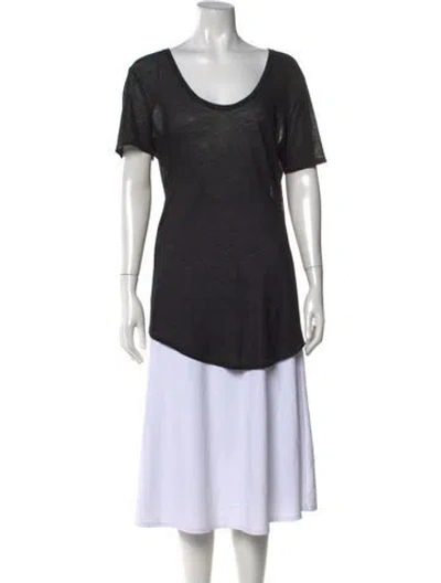 Pre-owned Helmut Lang Scoop Neck Short Sleeve T-shirt In Black