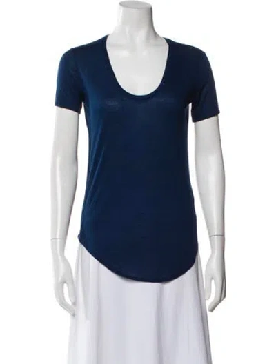 Pre-owned Helmut Lang Scoop Neck Short Sleeve T-shirt In Blue