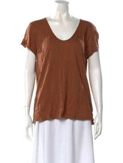 Pre-owned Helmut Lang Scoop Neck Short Sleeve T-shirt In Brown