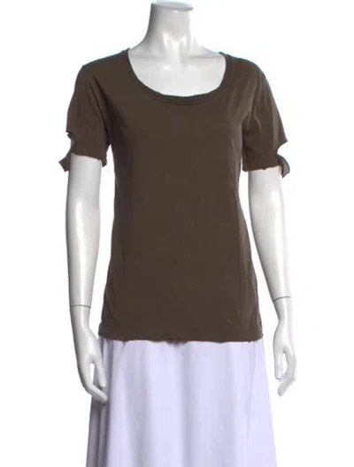 Pre-owned Helmut Lang Scoop Neck Short Sleeve T-shirt In Brown