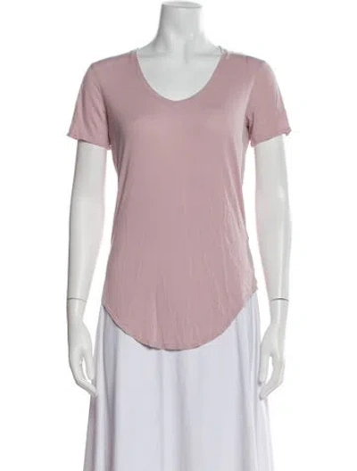 Pre-owned Helmut Lang Scoop Neck Short Sleeve T-shirt In Pink