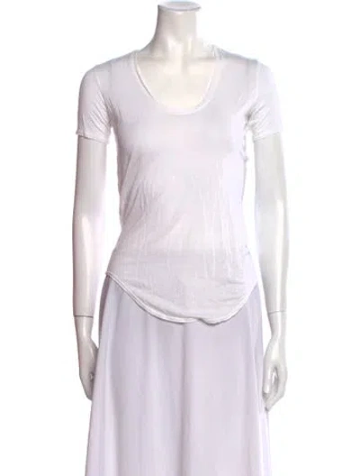 Pre-owned Helmut Lang Scoop Neck Short Sleeve T-shirt In White