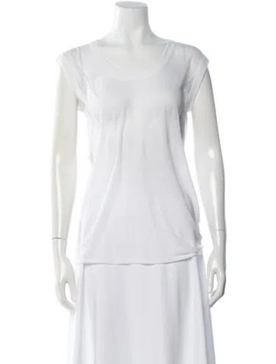 Pre-owned Helmut Lang Scoop Neck Short Sleeve T-shirt In White