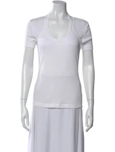Pre-owned Helmut Lang Scoop Neck Short Sleeve T-shirt In White