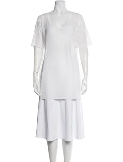 Pre-owned Helmut Lang Scoop Neck Short Sleeve T-shirt In White
