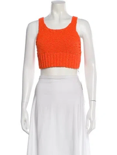 Pre-owned Helmut Lang Scoop Neck Sleeveless Crop Top In Orange