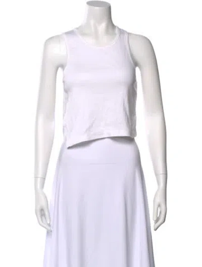 Pre-owned Helmut Lang Scoop Neck Sleeveless Crop Top In White