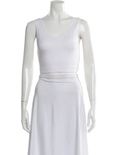 Pre-owned Helmut Lang Scoop Neck Sleeveless Crop Top In White