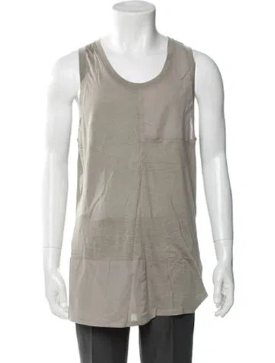 Pre-owned Helmut Lang Scoop Neck Sleeveless Henley In Gray