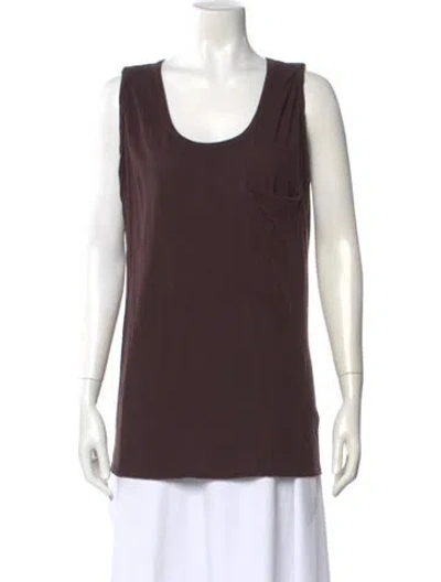 Pre-owned Helmut Lang Scoop Neck Sleeveless Top In Brown
