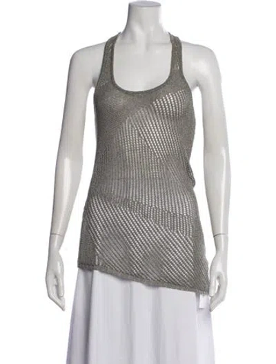 Pre-owned Helmut Lang Scoop Neck Sleeveless Top In Gray