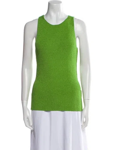 Pre-owned Helmut Lang Scoop Neck Sleeveless Top In Green