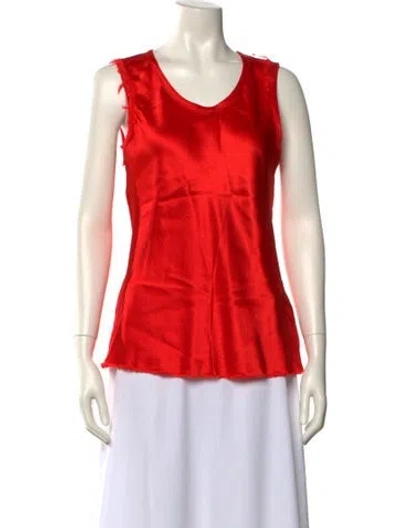 Pre-owned Helmut Lang Scoop Neck Sleeveless Top In Red