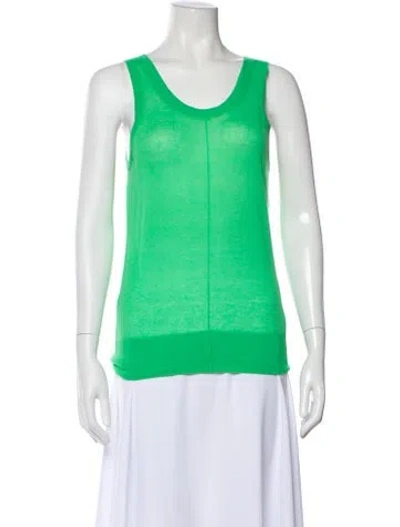 Pre-owned Helmut Lang Scoop Neck Sleeveless Top W/ Tags In Green