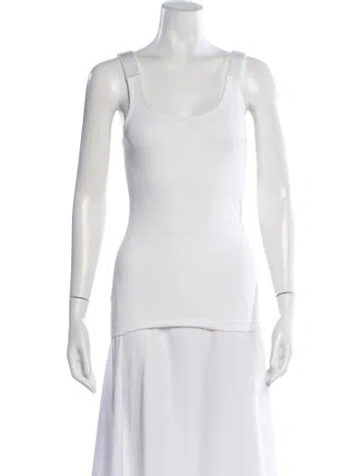 Pre-owned Helmut Lang Scoop Neck Sleeveless Top W/ Tags In White