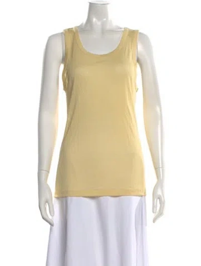 Pre-owned Helmut Lang Scoop Neck Sleeveless Top W/ Tags In Yellow