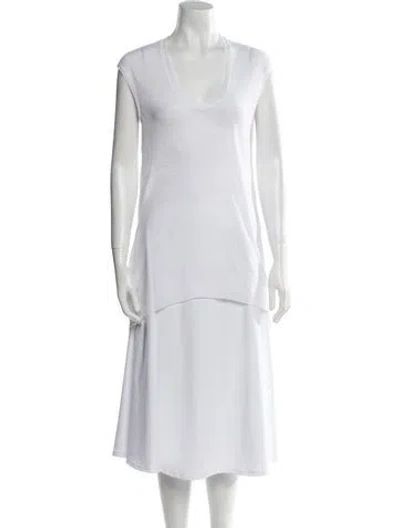Pre-owned Helmut Lang Scoop Neck Sleeveless Top In White