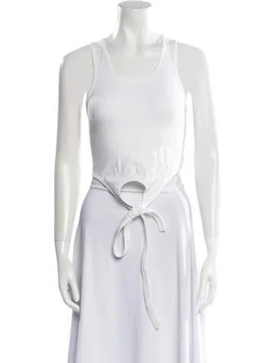 Pre-owned Helmut Lang Scoop Neck Sleeveless Top In White